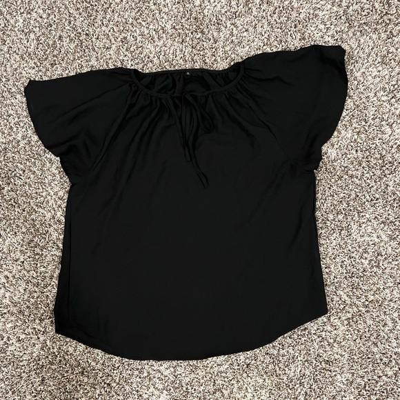 Women’s Black Flutter Sleeve Top - Picture 1 of 4